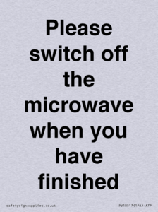Please switch off the microwave when you have finished